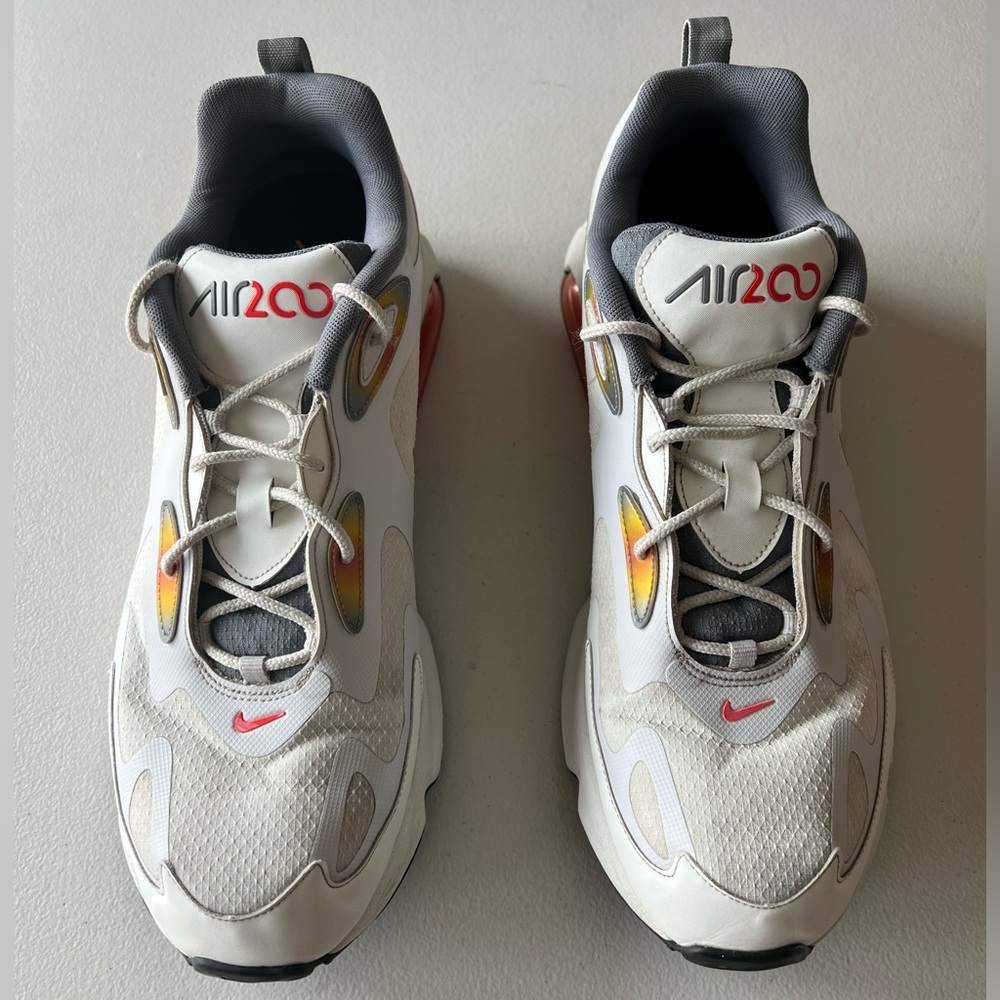 Nike Air Max 200 SE Magma Orange White Grey Men Size 13 Shoes AT8507-100